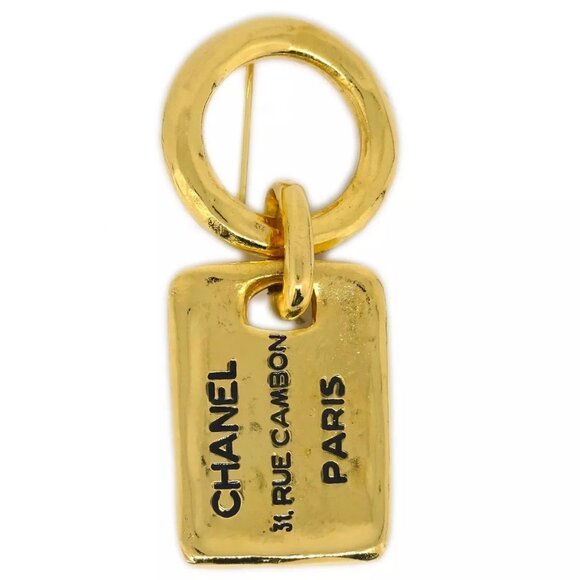Chanel Plate Brooch Pin Gold 1133 163619 - Picture 1 of 4